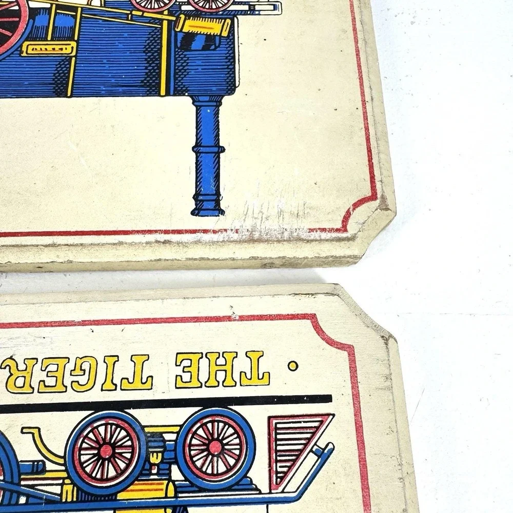 Vintage Train Wall Plaques‎ Set Gen'l Washington 1836 Tiger Wood Railroad Decor
